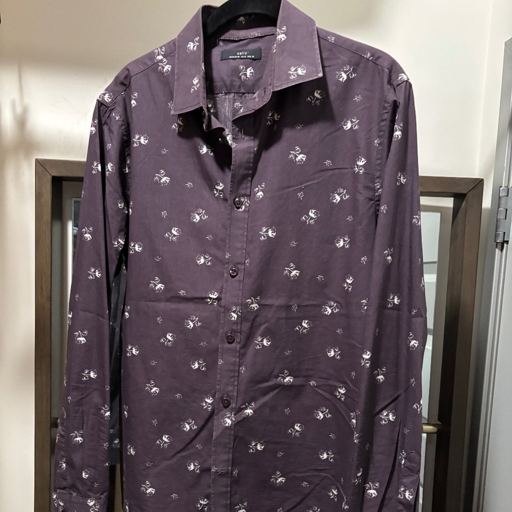 Shirt Celio subtle flower design vintage